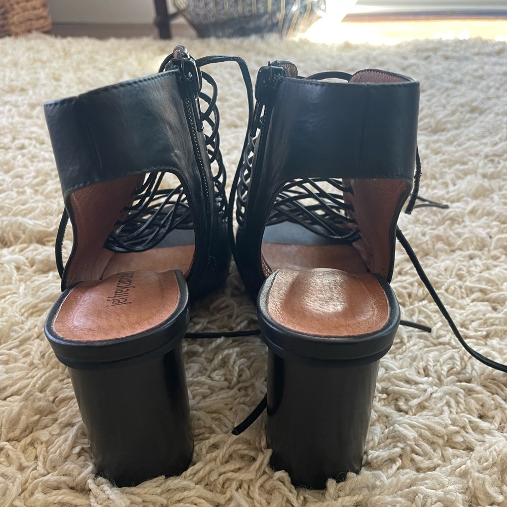 Jeffrey Campbell Black Lace-Up Heeled Sandals - Picture 4 of 8